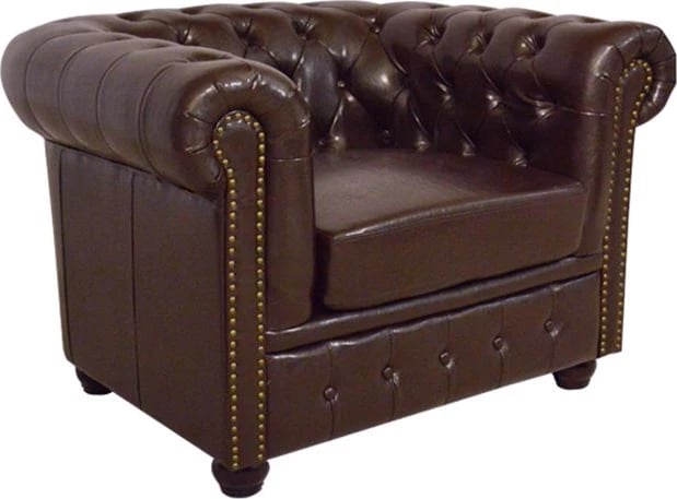 Karrige e rehatshme T.Chesterfield POLINA FH3011.01 PU ngjyrë kafe e errët 110x90x73Hcm