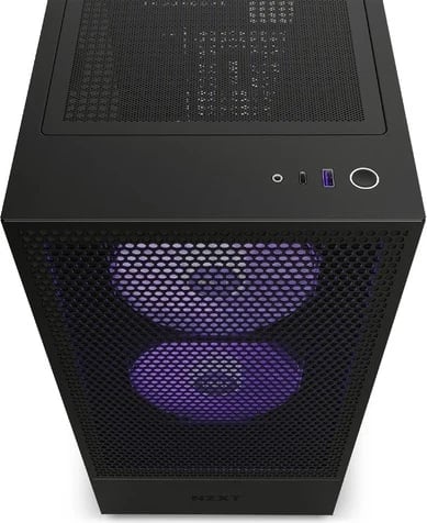 Kasë NZXT H5 Flow RGB, Midi Tower, pa furnizim, 1 x USB 3.1, 1 x USB-C 3.1, audio, e zezë