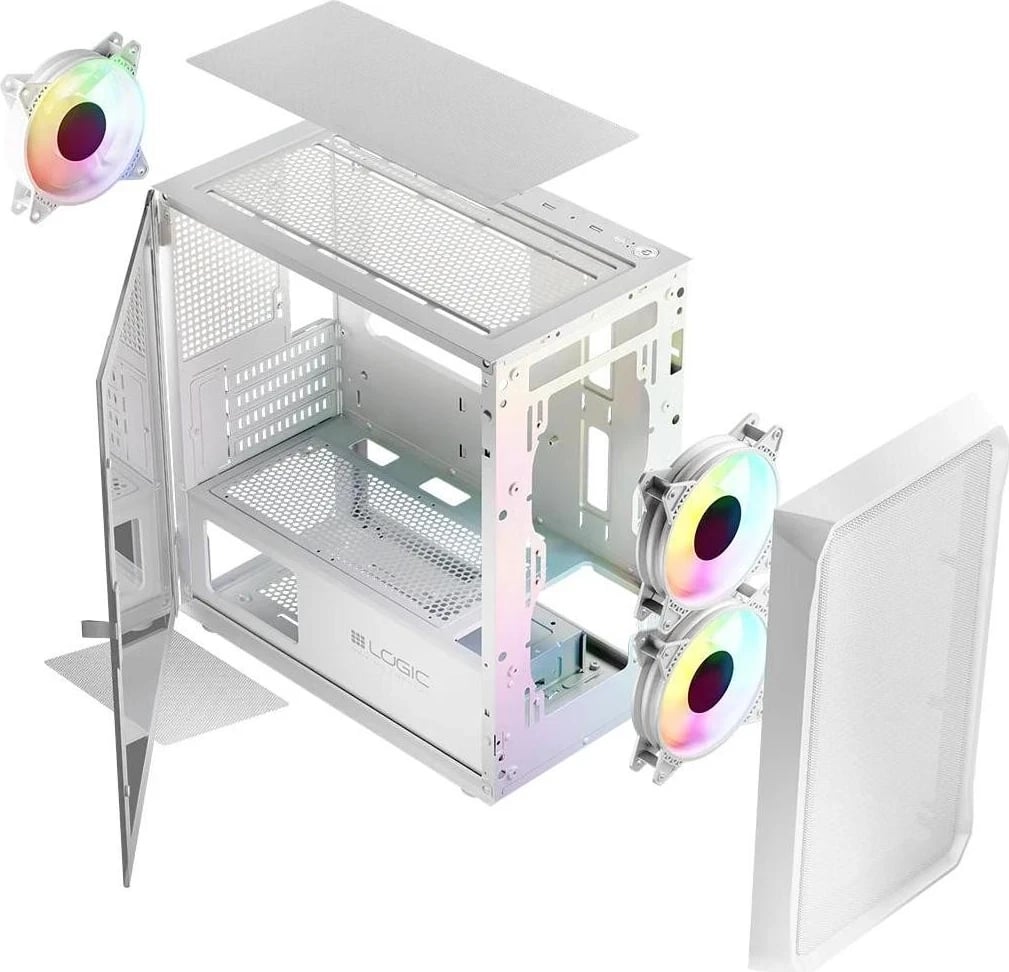 Kasë Logic Portos ARGB Mini, e bardhë