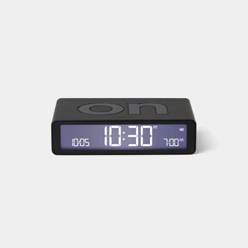 Orë me alarm Lexon Flip+ Classic LR150N0, LCD, USB-C, e zezë