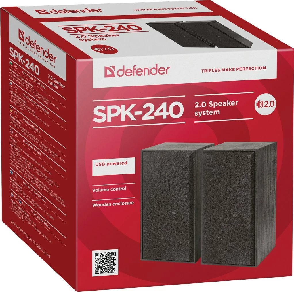 Altoparlant Defender, 6 W, SPK-240, të zi