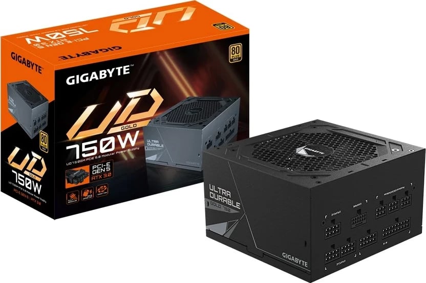 Njësi furnizimi me energji Gigabyte UD750GM PG5, 750 W, 20+4 pin ATX, ATX, E zezë