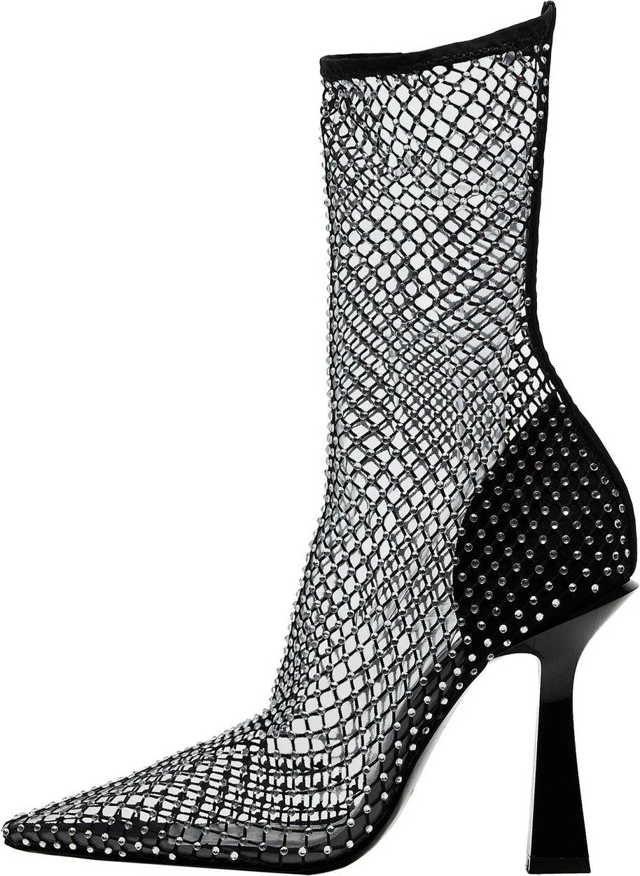 Çizme Mango Fishnet Heel, argjendta