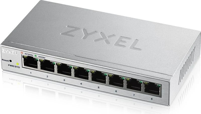 Switch Zyxel GS1200-8, Managed Gigabit Ethernet, Silver