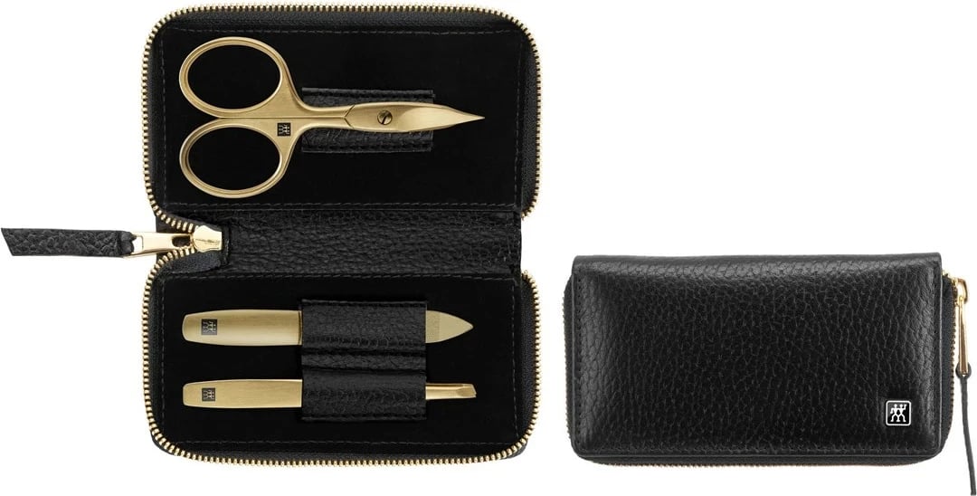 Set manikyr ZWILLING Twinox Gold Edition 97747-004-0, 3 pjesë, Lëkurë e zezë