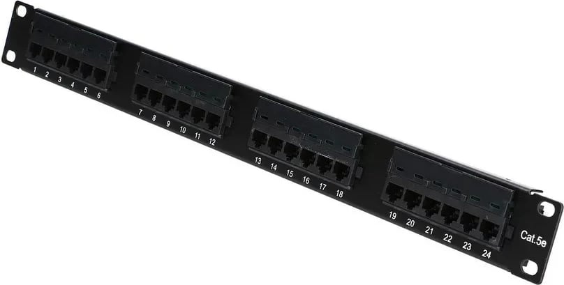 Patchpanel Extralink CAT5E UTP, 24 Porta