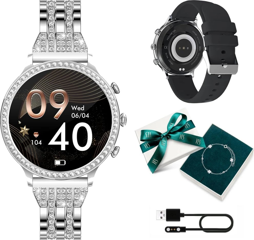 Smartwatch Manta Diamond Lusso, Silver