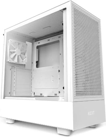 Kasë kompjuteri NZXT H5 Flow, me xham, i bardhë 