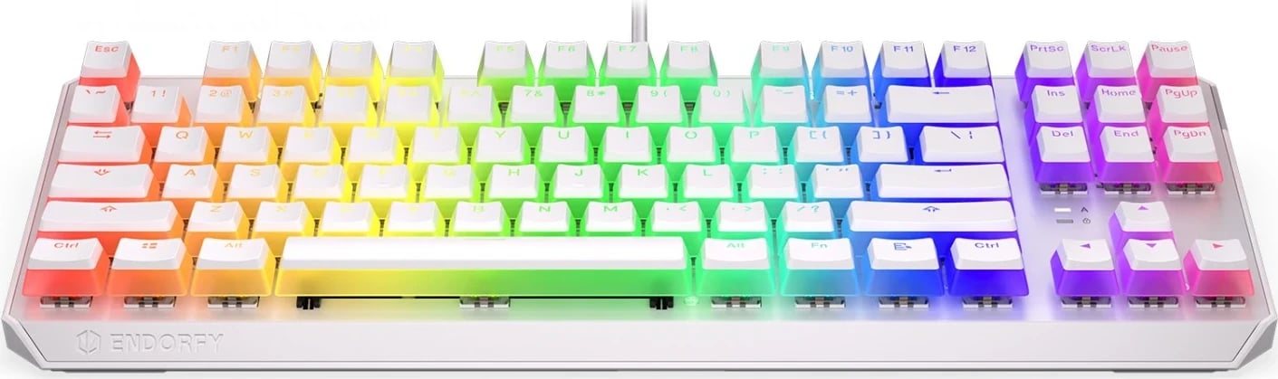 Tastierë mekanike Endorfy Thock TKL, RGB, Pudding Keycaps, e bardhë