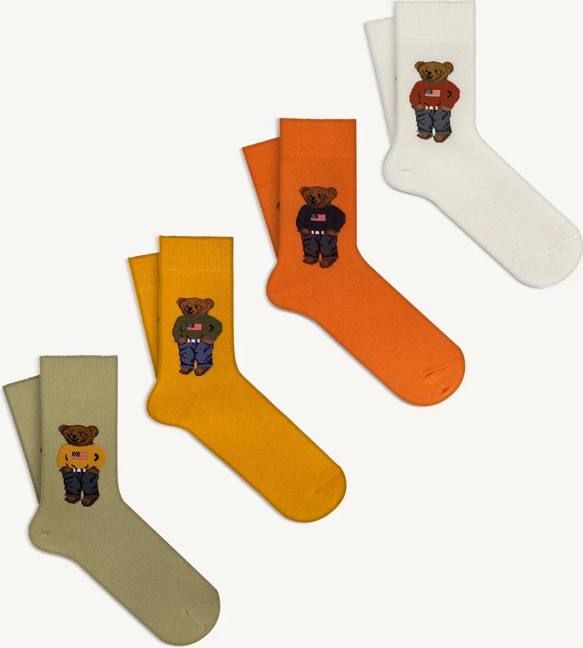 Çorape për femra Mono Socks, shumëngjyrëshe, set 4 copë