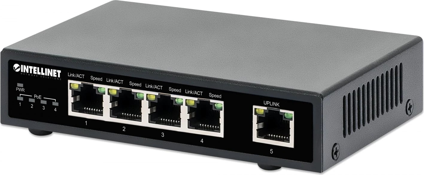 Switch Gigabit Intellinet 561839, 4x RJ45 PoE+, 1x RJ45 Uplink