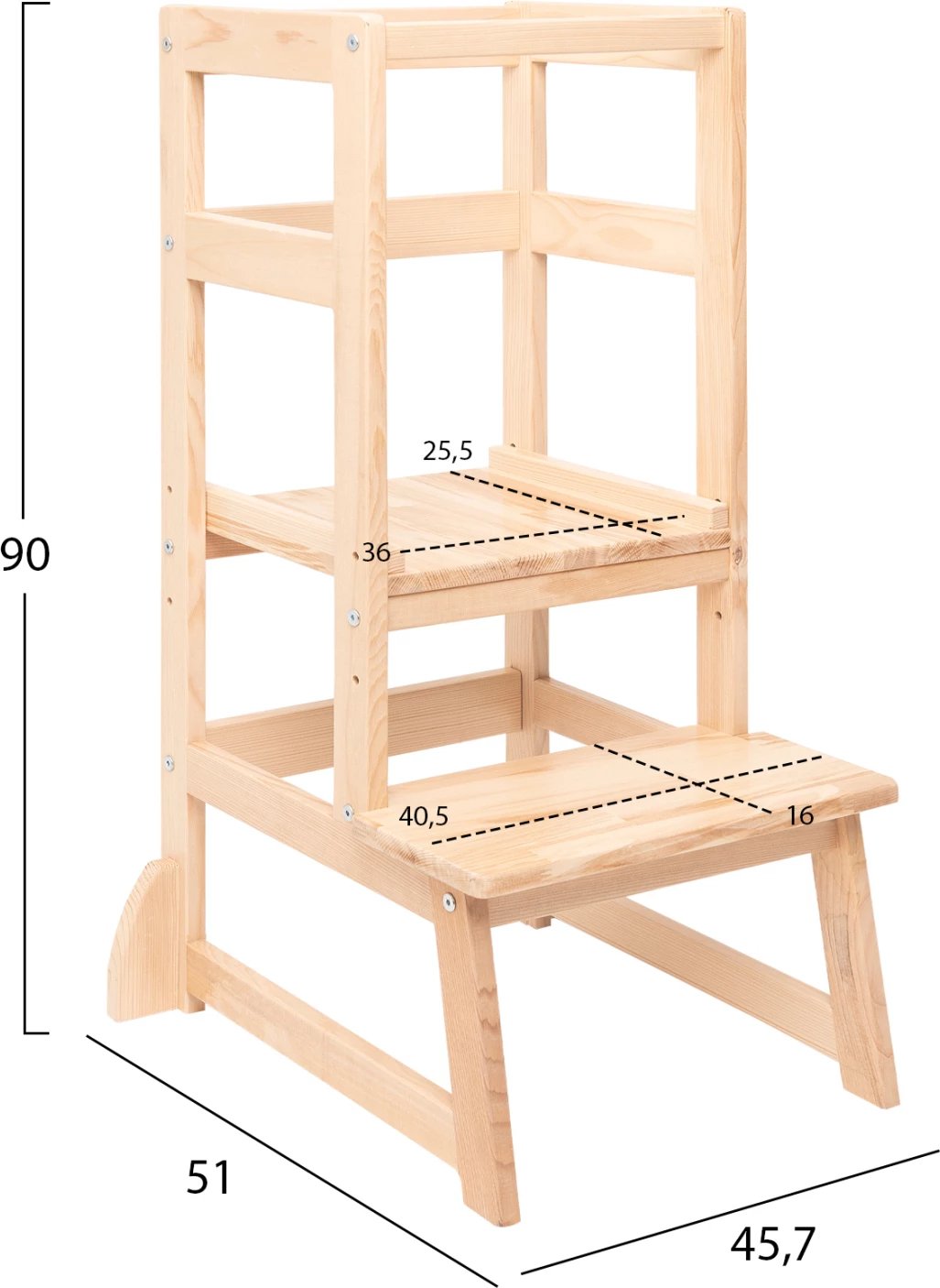 Kullë mësimi për fëmijë Montessori, druri, Miko FH9291, 45,7x51x90 cm