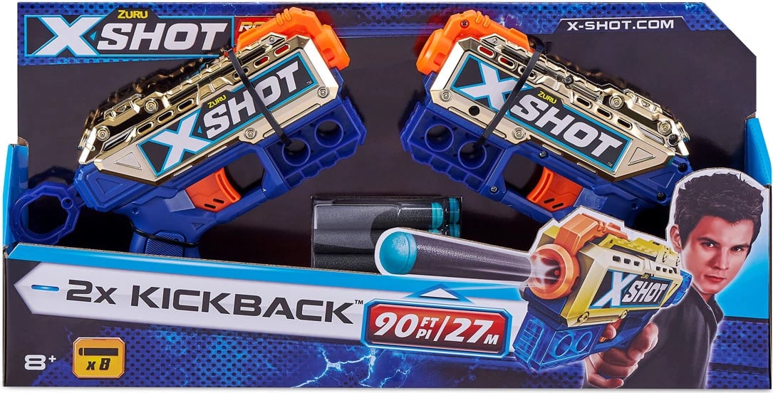 X-Shot Kickback Twin Pack (8 Darts) by ZURU