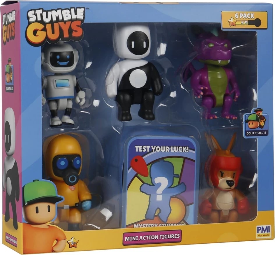 Figura aksioni Stumble Guys, P.M.I. Kids World, 6 copë, shumëngjyrëshe