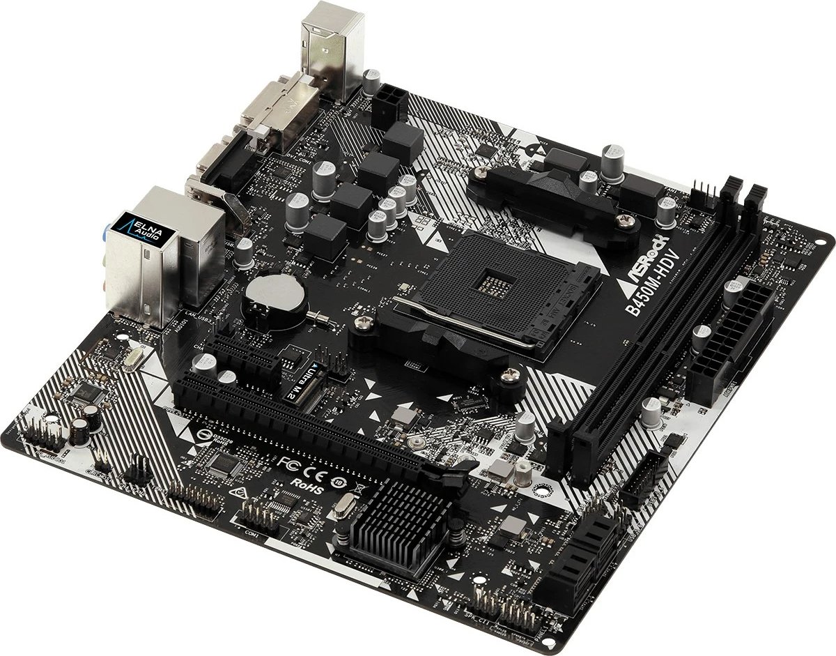 Pllakë amë Asrock B450M-HDV, AM4 micro ATX