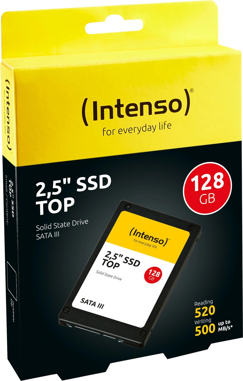 SSD Intenso Top, 128 GB, 2.5", 550 MB/s, 6 Gbit/s, e zezë