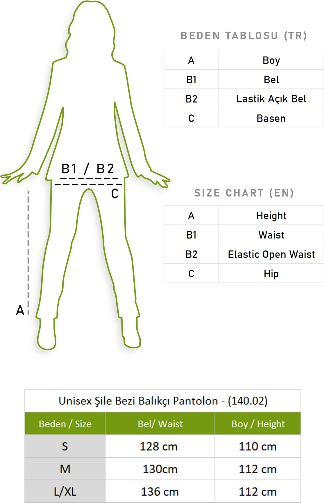 Pantallona unisex Eliş Şile Bezi, të bardha