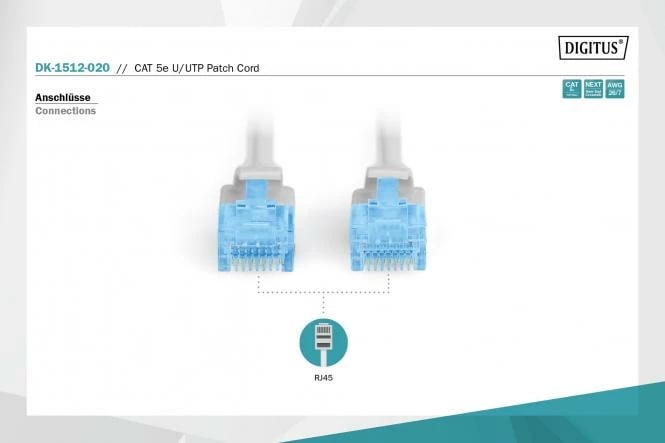 U-UTP Patch Cord 2m CAT 5e, e hirit