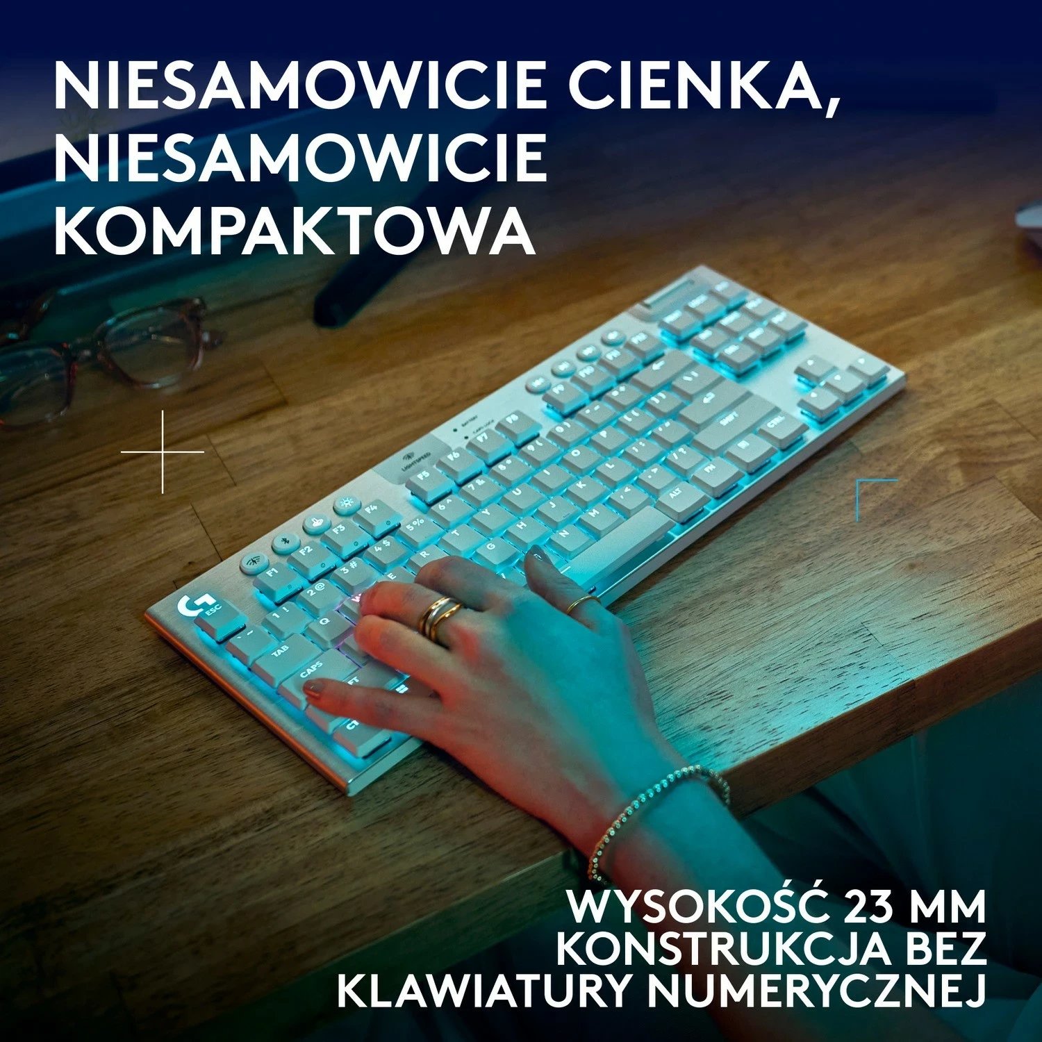 Tastaturë Logitech G915 X TKL, mekanike, RGB, e bardhë