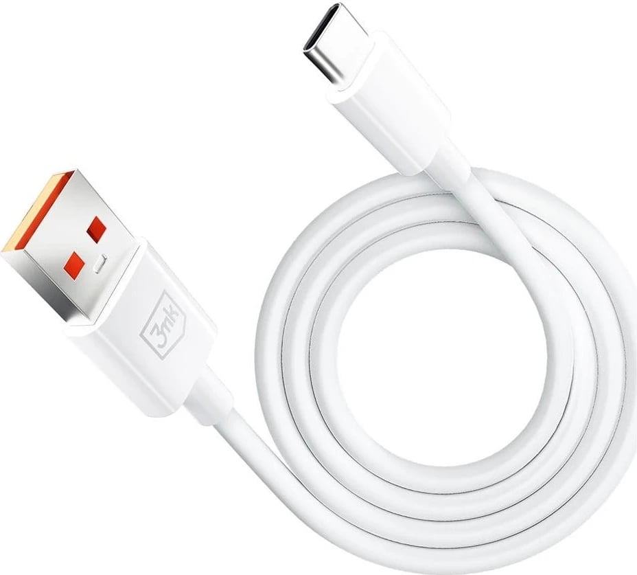 Kabllo karikuese 3mk Hyper USB-A - USB-C 1.2m 5A, e bardhë