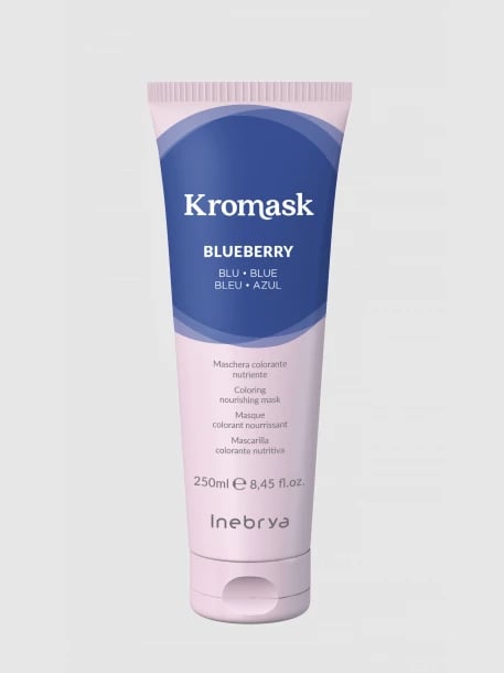 Maskë me ngjyrë për flokë Inebrya Kromask  Blueberry,  250 ml