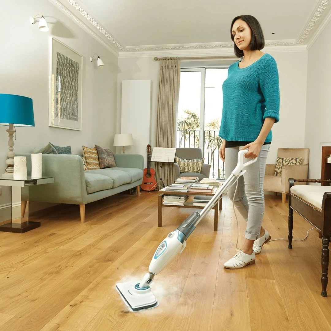 Mop me avull Black & Decker FSM1605, 1300 W, e bardhë