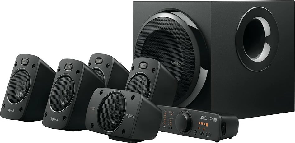 Bokse surround sound Logitech Z906, 5.1 kanale, 500 W, 1000 W, IR, të zeza