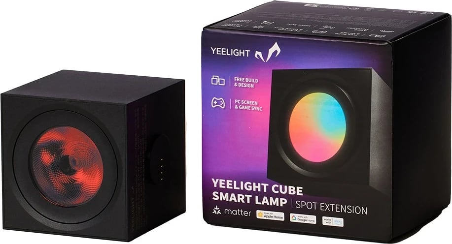 Llambë inteligjente Yeelight Cube, Wi-Fi/Bluetooth, e zezë