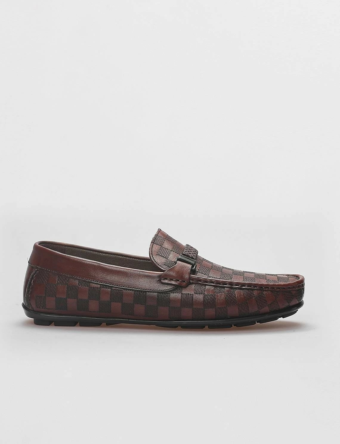 Këpucë për meshkuj Cabani, model 010M2823JKnitted Detailed Buckle Loafer Laceless, ngjyrë kafe