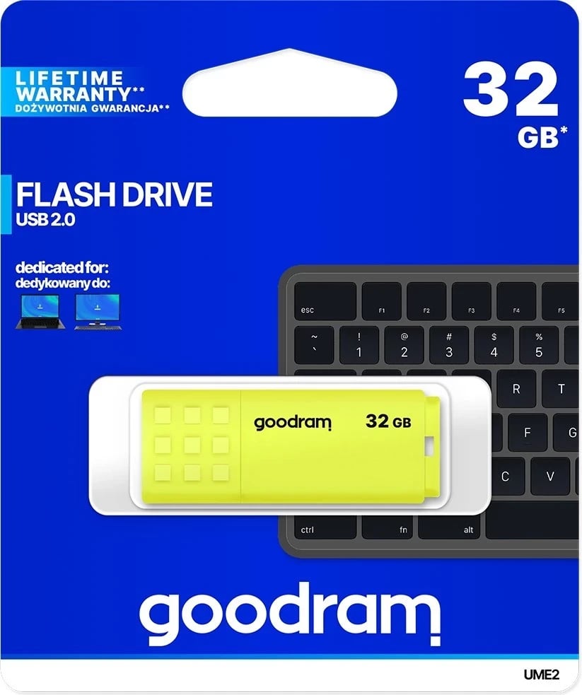 USB Flash Drive GoodRAM 32GB, e verdhë