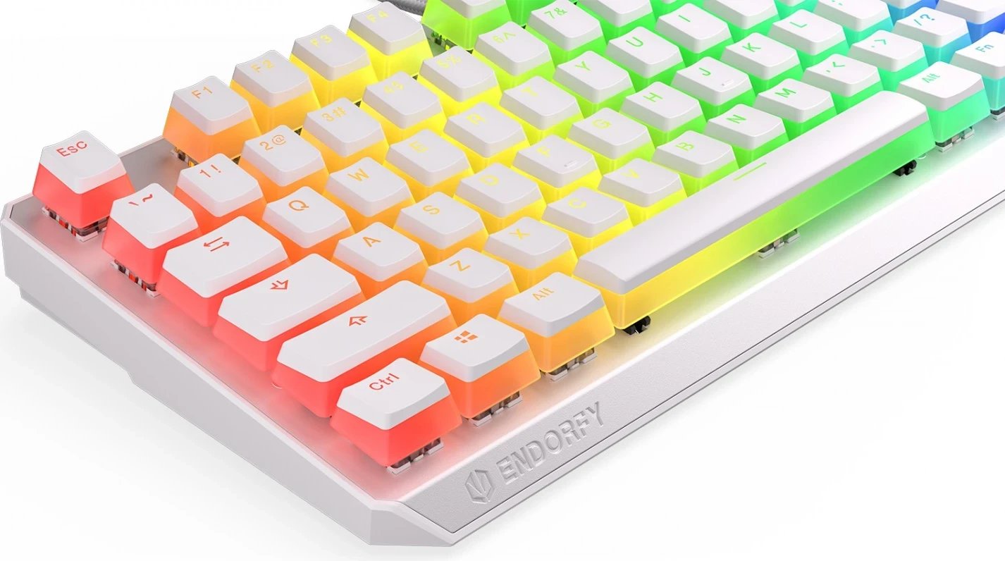 Tastierë mekanike Endorfy Thock TKL, RGB, Pudding Keycaps, e bardhë