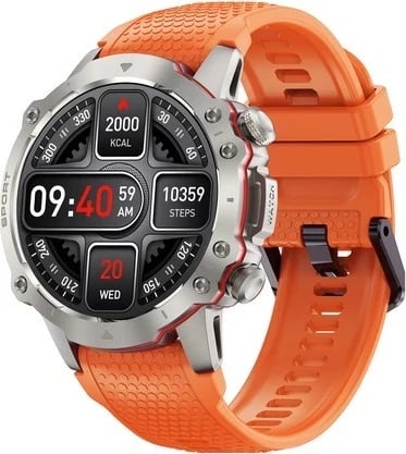 Smartwatch Kiano Watch Sport, e zezë dhe argjendtë