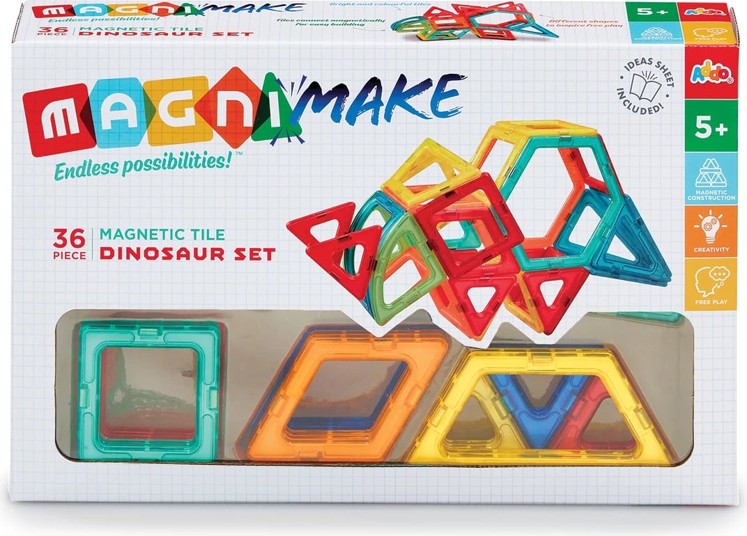 Set lodër për fëmijë Magnimake Dinosaur, 36 pjesë