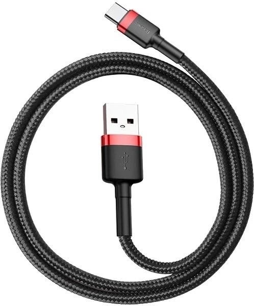 Kabëll Baseus Cafule USB-A/USB-C 2A 3m kuq e zi