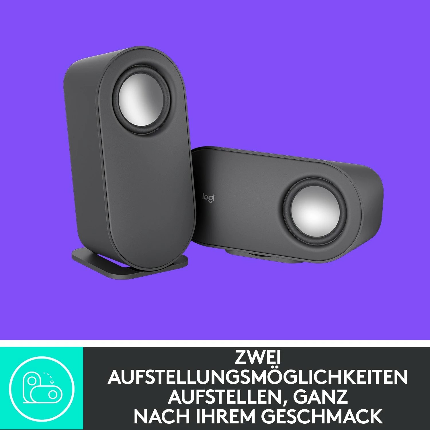 Altoparlantë kompjuterikë Logitech Z407, Bluetooth, 2.1 kanale, 40 W, Universal, Graphite