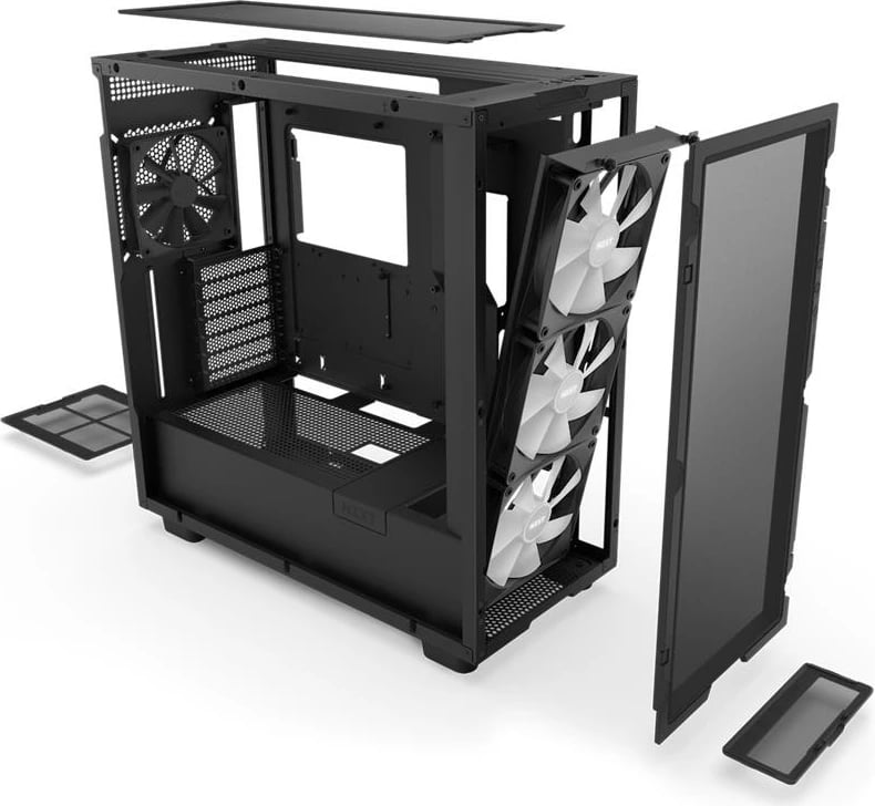 Kasë kompjuteri NZXT H7 Flow RGB Black Midi ATX (CM-H71FB-R1) - e zezë