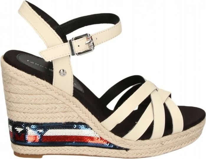 Sandale me platformë për femra, Tommy Hilfiger, krem