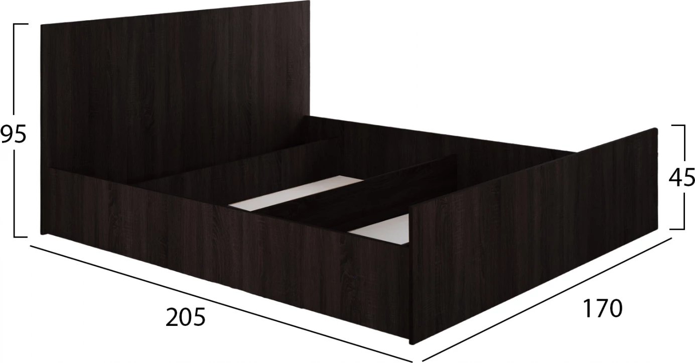 Krevat melamine për dyshek 160x200 cm, wenge, FH2432.02