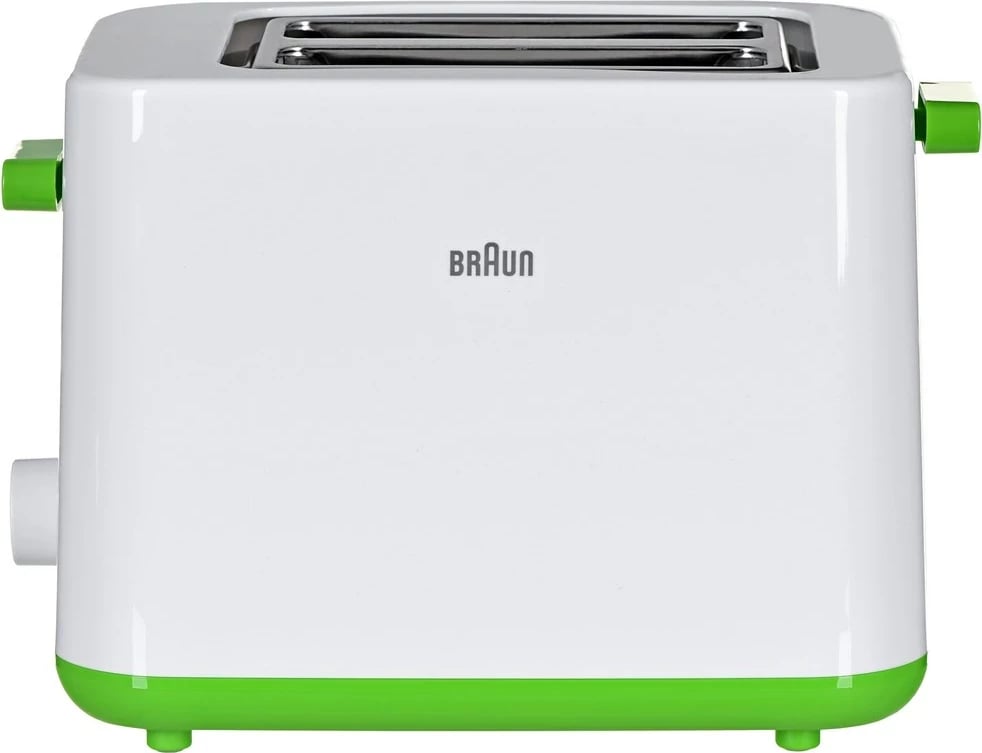 Toster Braun HT 1010, 2 feta, 900 W, Gjelbër, Bardhë