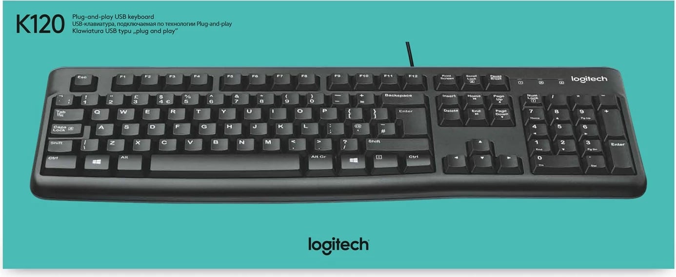 Tastierë Logitech K120, e zezë