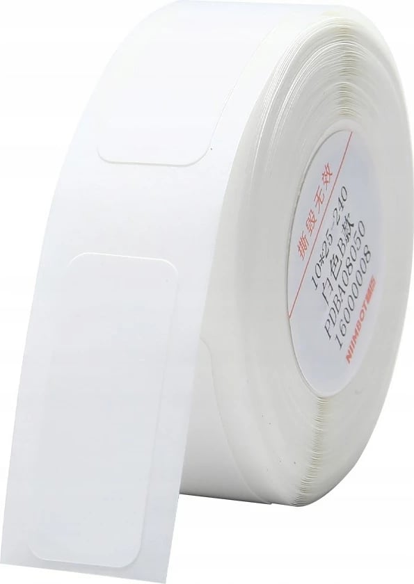 Etiketa termale NiiMbot R10*25-240, e bardhë