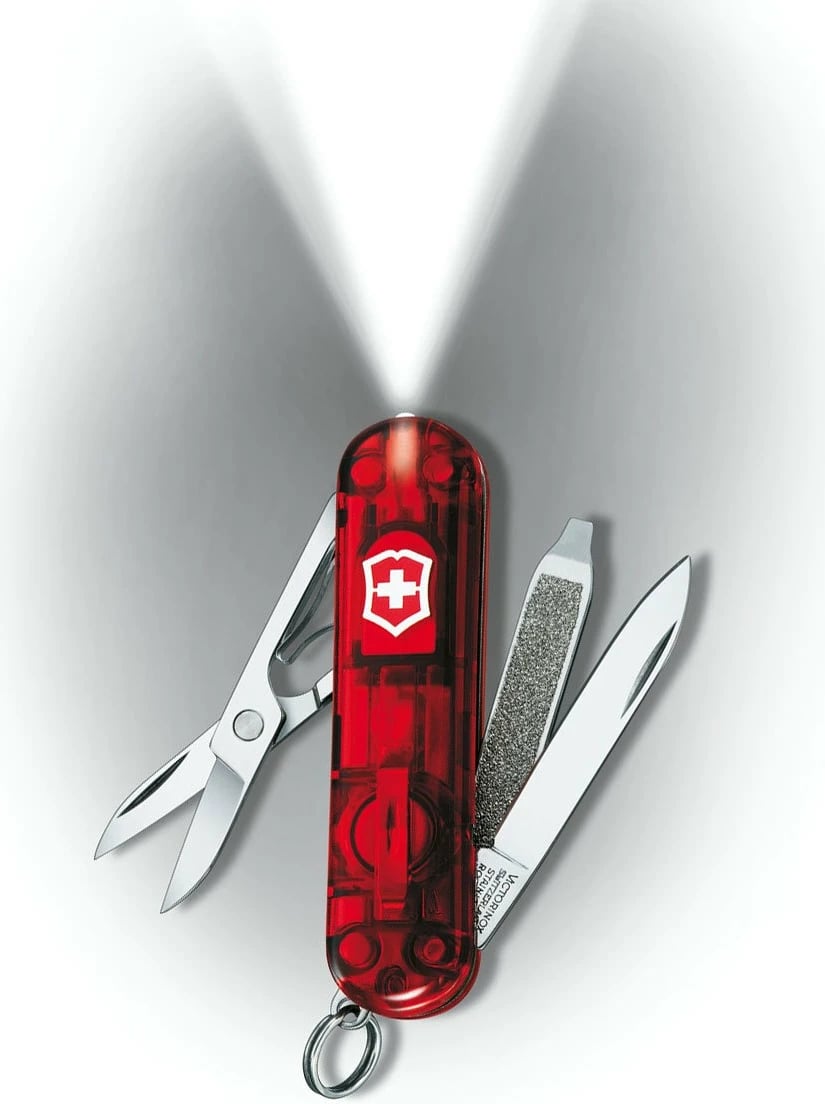 Thikë xhepi Victorinox, Signature Lite, e kuqe, LED dritë të bardhë