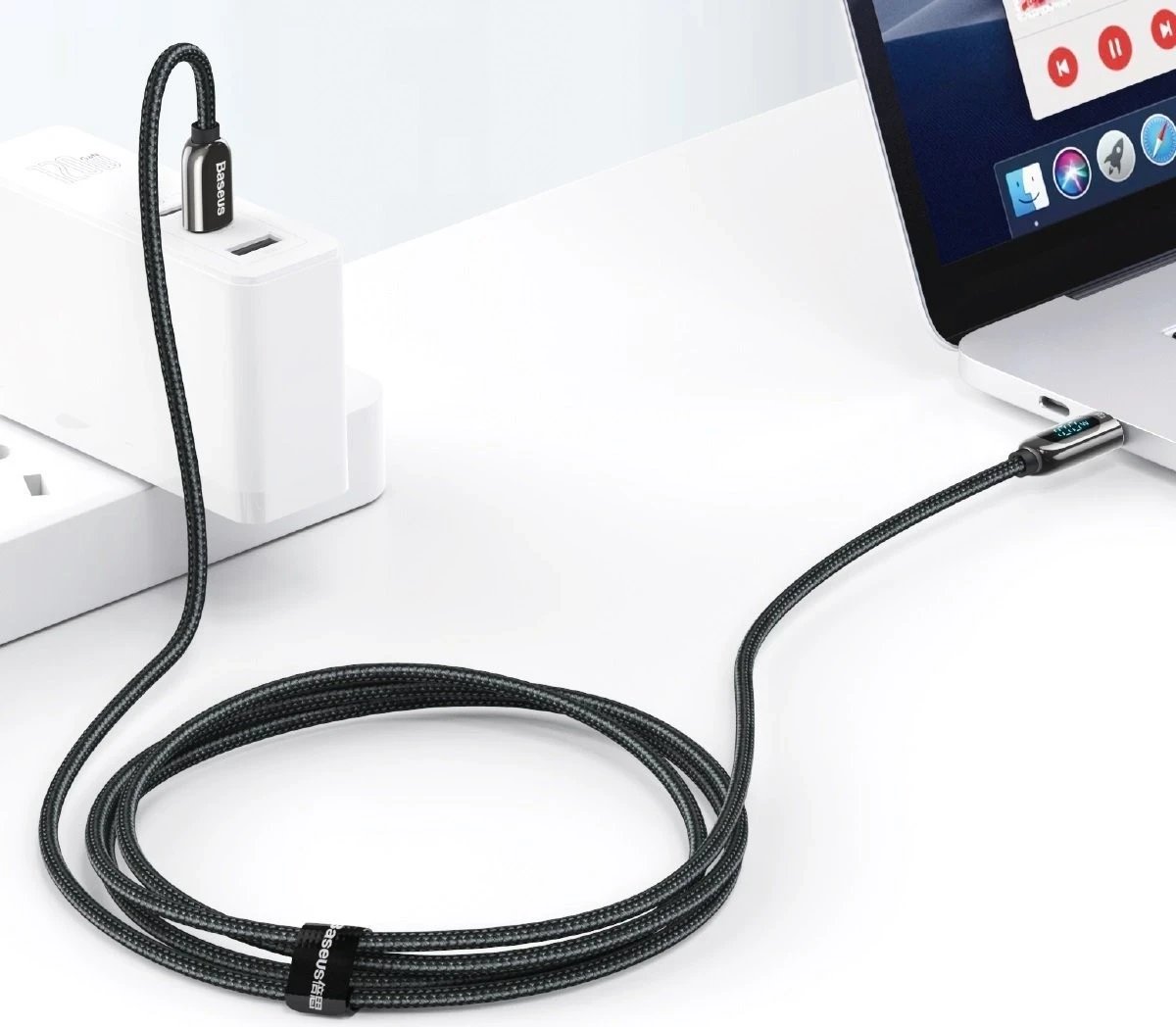 Kabllo ekrani USB-C në USB-C Baseus, 100 W, 2 m (e zezë)