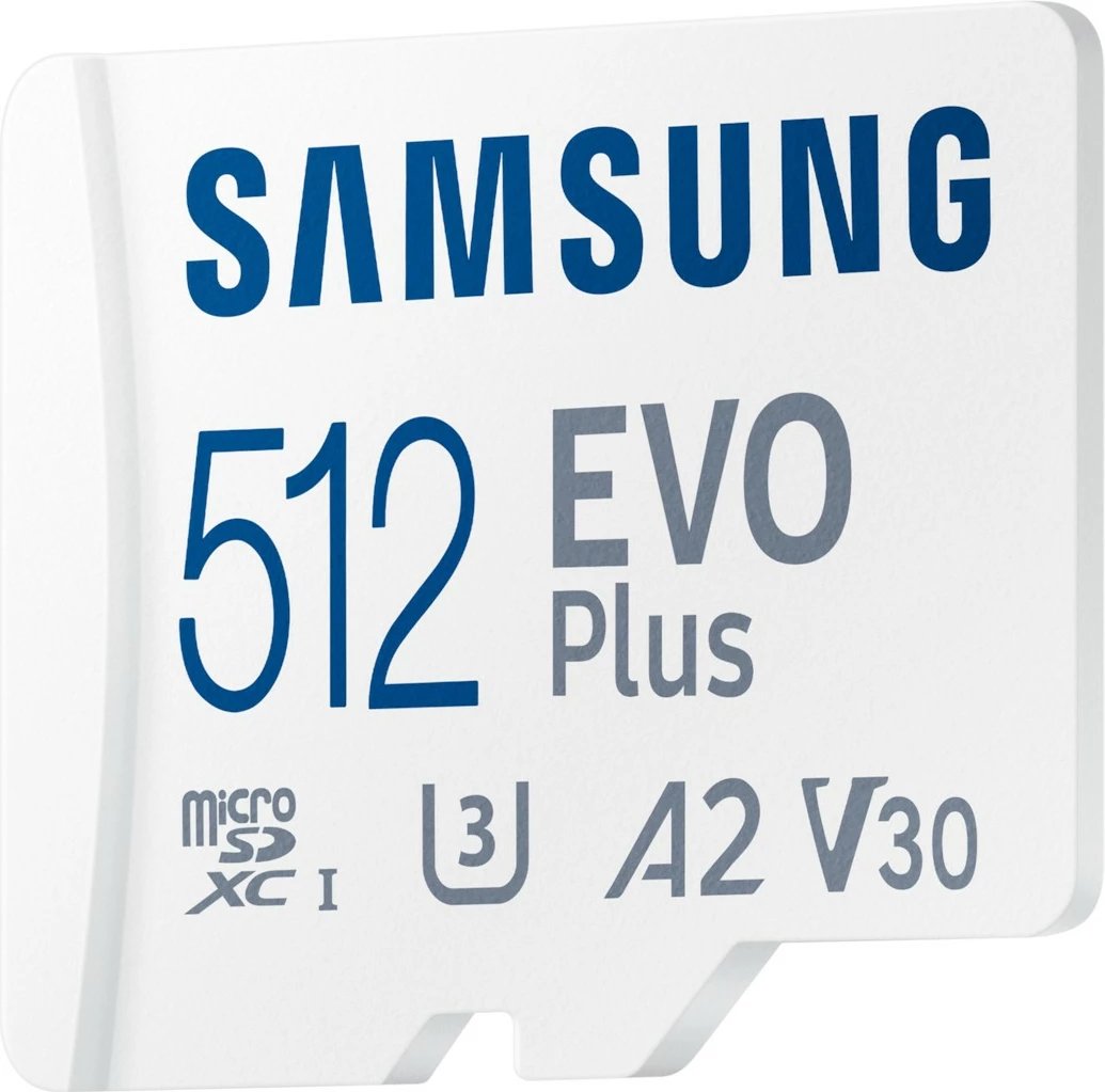 Kartelë MicroSDXC Samsung MB-MC512S, 512 GB, UHS-I, 160 MB/s, Class 3 (U3), V30, Bardhë