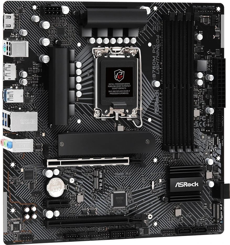 Pllakë amë Asrock B760M PG Lightning/D4, Intel B760, LGA 1700, micro ATX