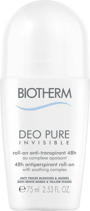 Deodorant Biotherm, Pure Invisible Roll-On, 75 ml