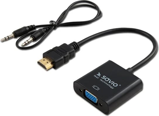 Kabllo Savio HDMI - VGA, e zezë