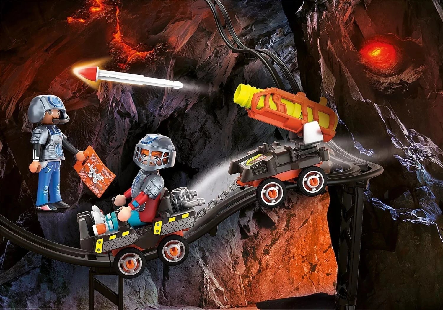 Playmobil Dino Mine Raketë Vagon, për fëmijë mbi 5 vjeç