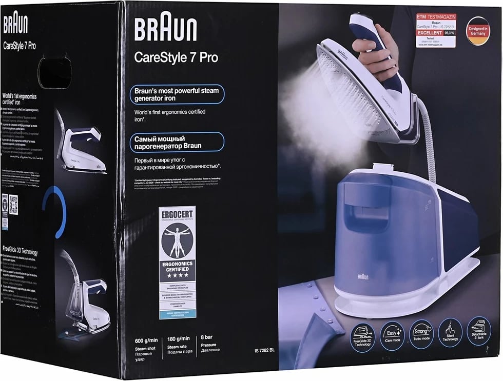 Hekur Braun CareStyle 7 Pro IS 7282 BL, Blu, Bardhë