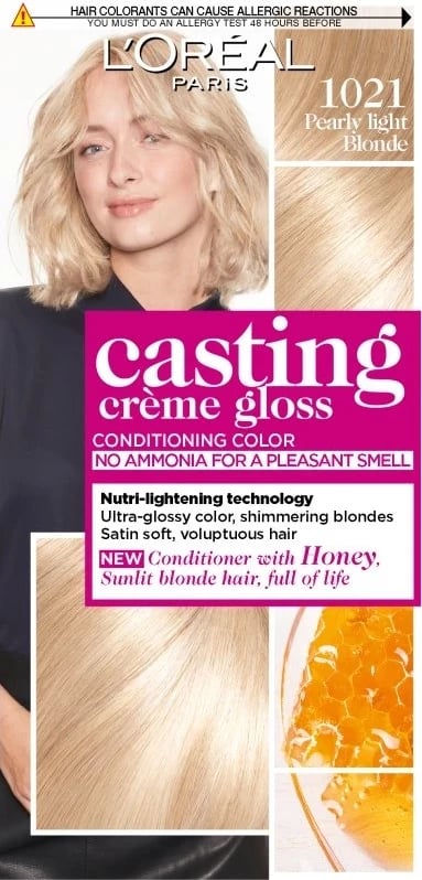 Ngjyrë për flokë Loreal Casting, 1021 Pearly Light Blonde 48 ml